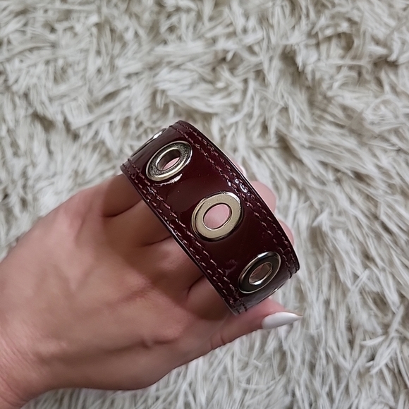 Coach Leather Grommet Bangle Stackable Bracelet - Picture 10 of 12
